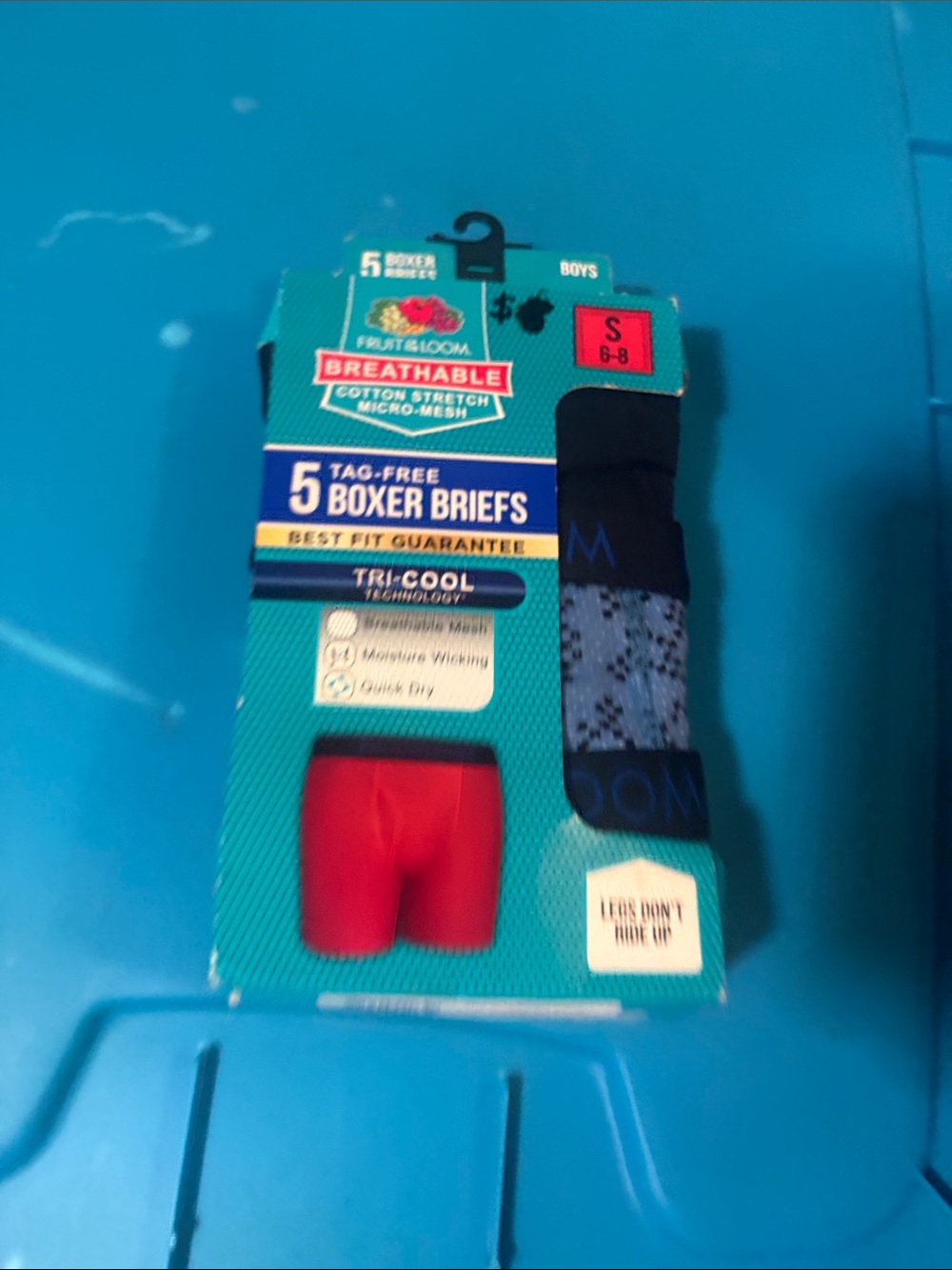 Fruit of the Loom Red and Navy Boys' Boxer Briefs - 5 Pack